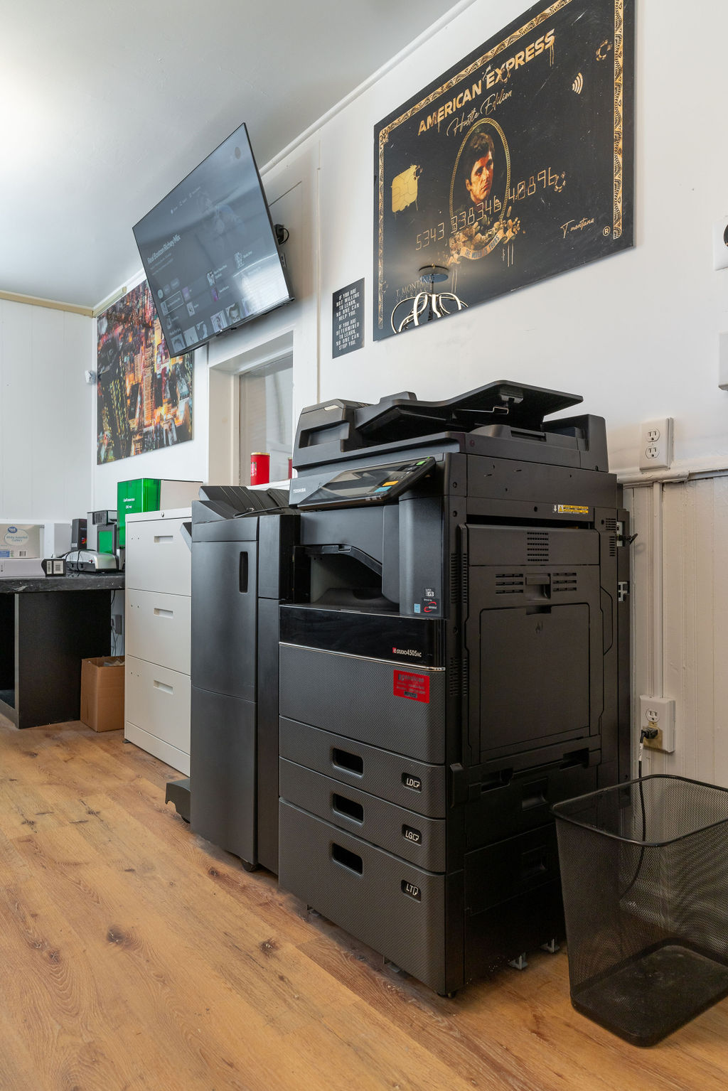 Commercial copier and finishing station in the Hilson Ink print shop — Upload & Order